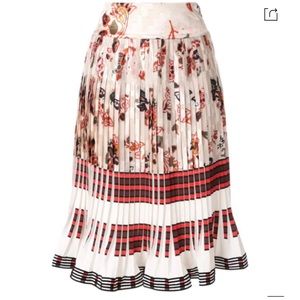 Tory Burch floral print pleated skirt size 8